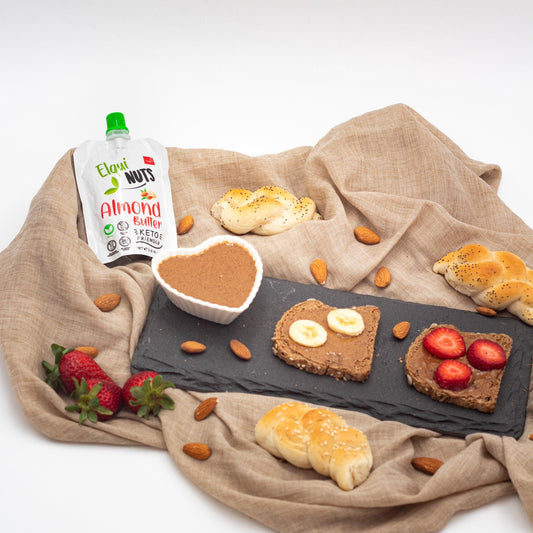 Elqui NUTS - Almond Butter (6 Pack) Pouch Format, Made With 100% Roasted Almonds, One Ingredient, NO PALM OIL, Sugar Free, Vegan, Paleo And Keto Frendly